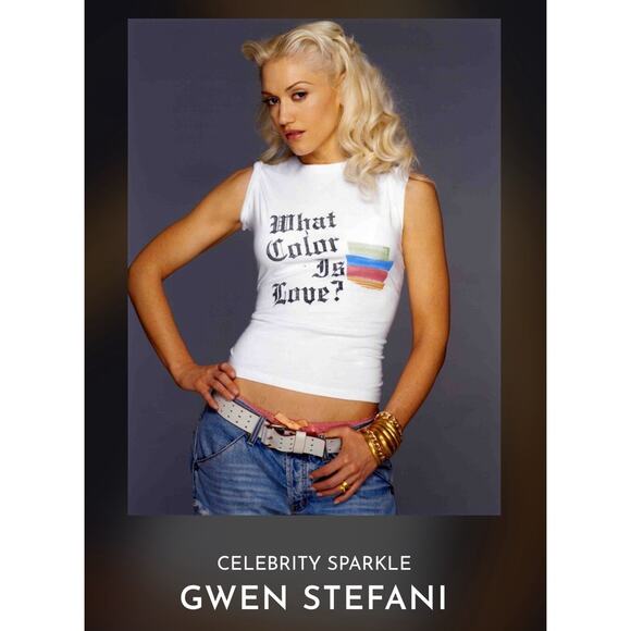 L.A.M.B. Gwen Stefani WHAT COLOR IS LOVE? Marie Claire WHITE Shirt FALL 05 Large - Picture 9 of 9